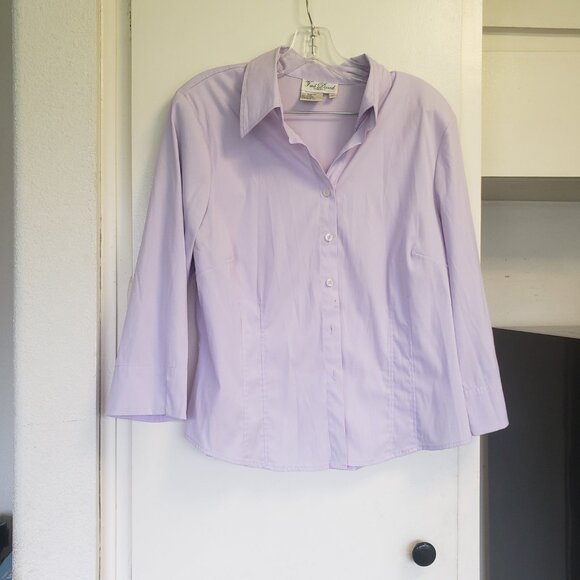 Fred David Stretch Light Purple Top Size XL - Picture 1 of 6